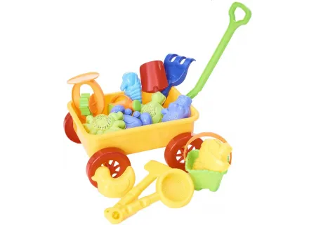 Toy Pull Beach Wagon & Sand Accessories Playset | Fun Outdoor Play