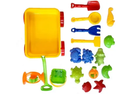 Toy Pull Beach Wagon & Sand Accessories Playset | Fun Outdoor Play