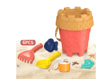 6-Piece Beach Bucket Set with Sand Strainer & Tools | Perfect for Kids