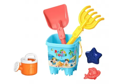 6-Piece Beach Bucket & Accessories Set | Kids Sand Toys