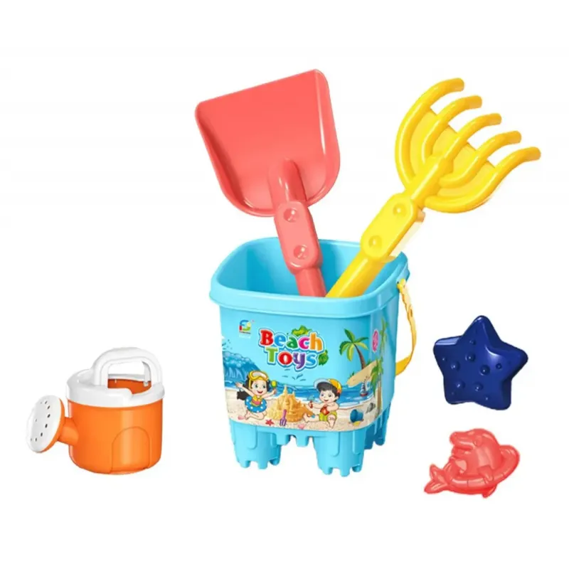 6-Piece Beach Bucket & Accessories Set | Kids Sand Toys