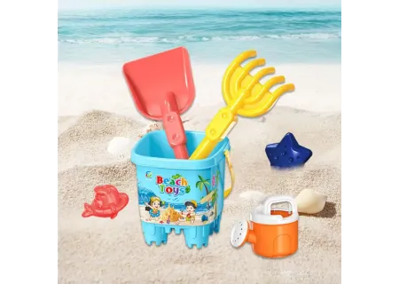 6-Piece Beach Bucket & Accessories Set | Kids Sand Toys