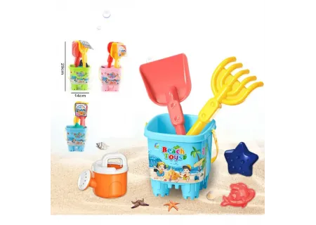 6-Piece Beach Bucket & Accessories Set | Kids Sand Toys