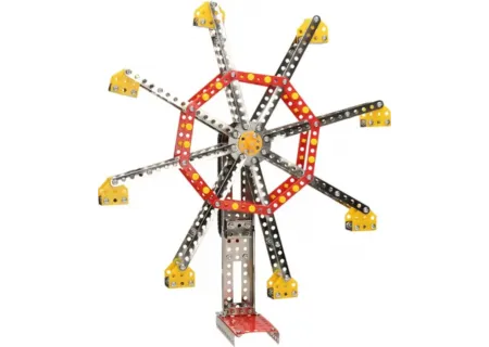 Detailed Metal Ferris Wheel Model | Vintage Industrial Desk Decor