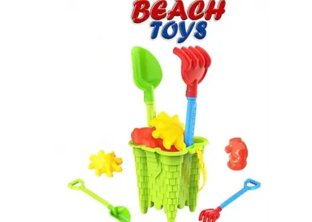 Meshbag Beach Bucket Set: 2 Spades & Sand Toys