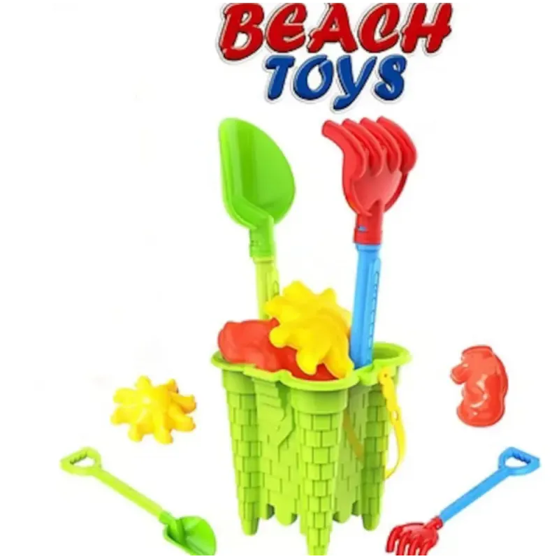 Meshbag Beach Bucket Set: 2 Spades & Sand Toys Meshbag Beach Bucket Set: 2 Spades & Sand Toys