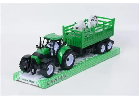 Tub Tractor with Sheep and Cattle Playset | Farm Toy in Storage Tub