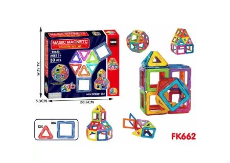 Magnetic Tiles 30Pcs Set | Educational STEM Building Blocks for Kids