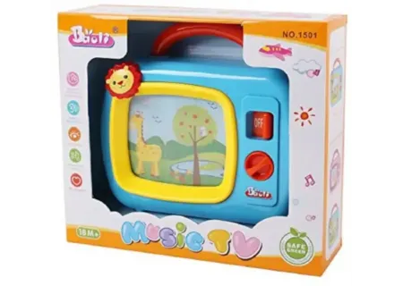 Kids Wind-Up Music TV Toy – Assorted Colors & Soothing Melodies"