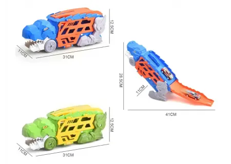 Dino Truck Carrier Toy with 3 Alloy Die-Cast Cars