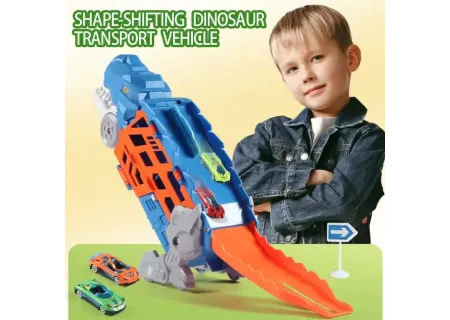 Dino Truck Carrier Toy with 3 Alloy Die-Cast Cars