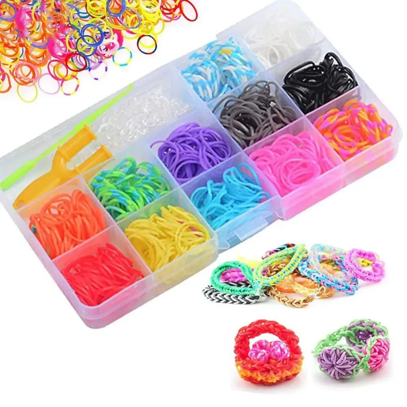 DIY Loom Bands Kit in Case - 600 Loops - Bracelet Making Fun