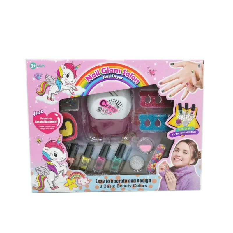 Toy Nail Art Pens with Dryer Kit | Kids DIY Manicure Set