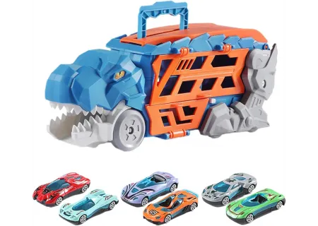 Dino Truck Carrier Toy with 3 Alloy Die-Cast Cars