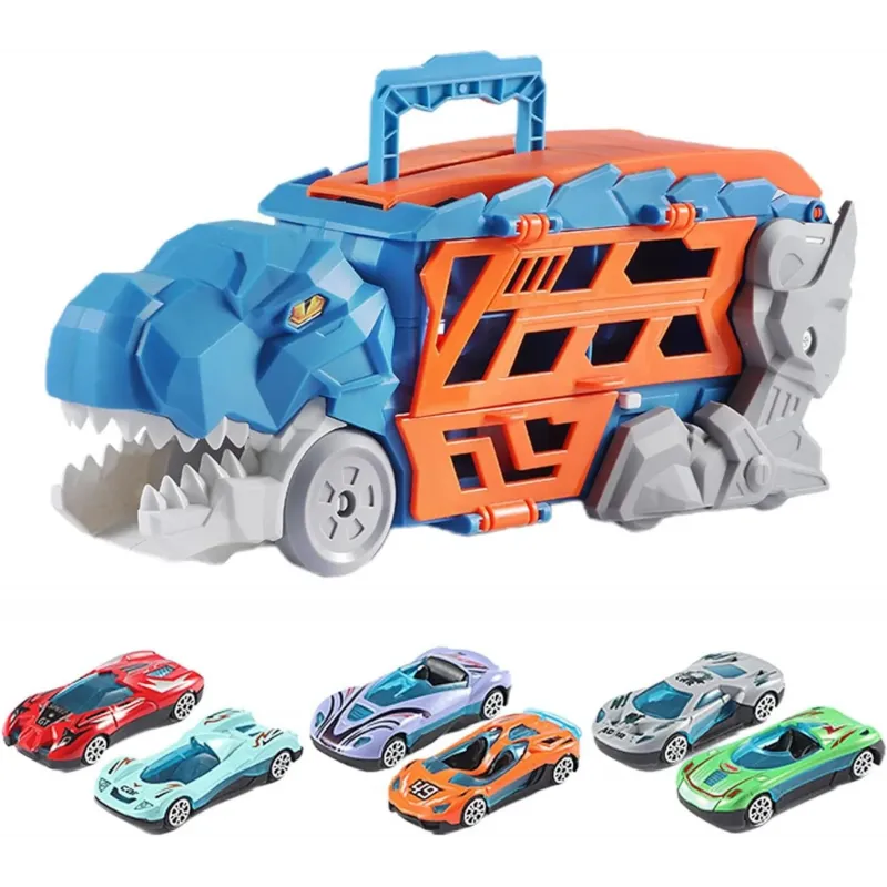 Dino Truck Carrier Toy with 3 Alloy Die-Cast Cars