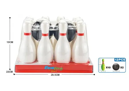 12pc White PVC Kids Bowling Set | Indoor & Outdoor Fun Game