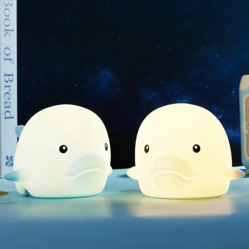 Toy Dolphin Tapping Night | Soft Silicone Color-Change LED