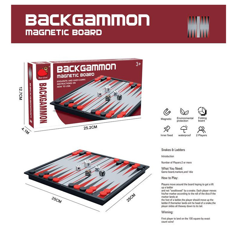 Kids Magnetic Backgammon Game – Portable Travel Board Set Kids Magnetic Backgammon Game – Portable Travel Board Set