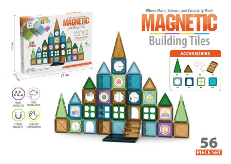 56-Piece Magnetic Tiles Blocks for Creative Building