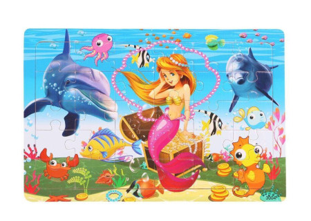 30-Piece Mermaid Wooden Puzzle for Fun Play