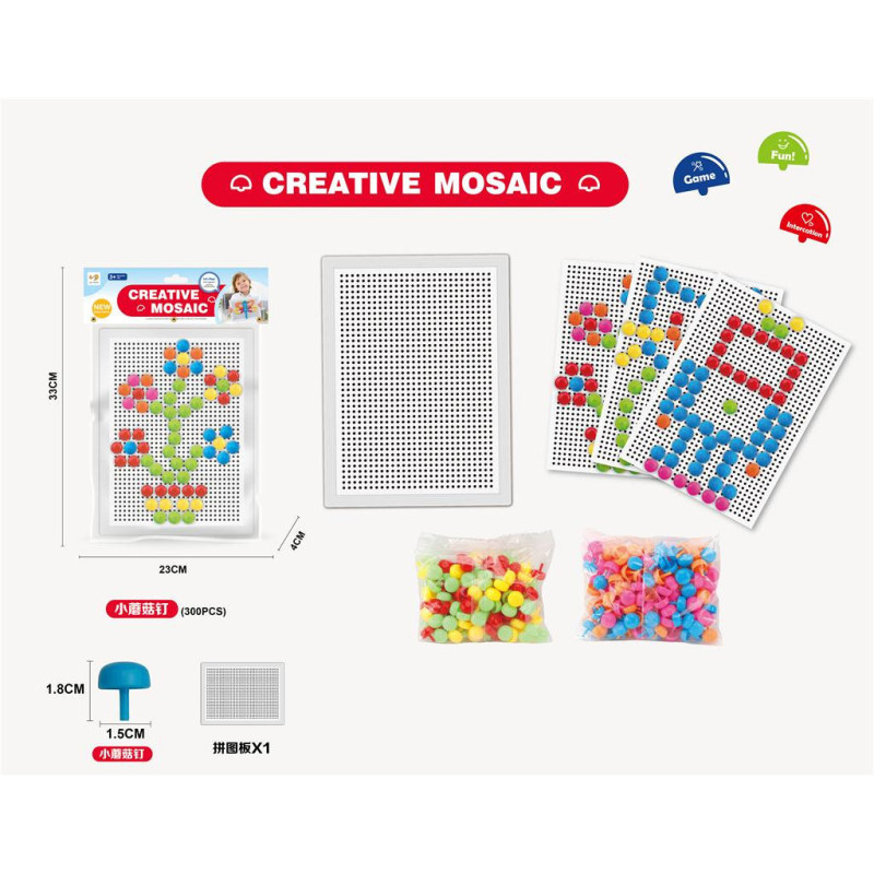 Creative Mosaic Mushroom Nails Set for Building Fun Creative Mosaic Mushroom Nails Set for Building Fun