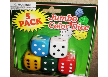 Jumbo Dice 5-Pack for Game Night