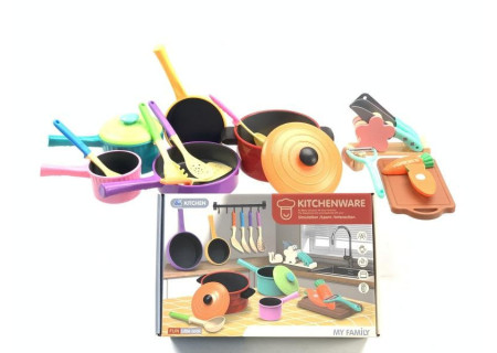My Family Kitchenware Set - Hard Plastic Playset for Kids