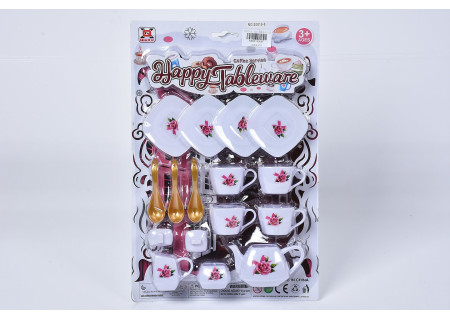 Coffee Service and Tableware Set - Carded Playset for Kids