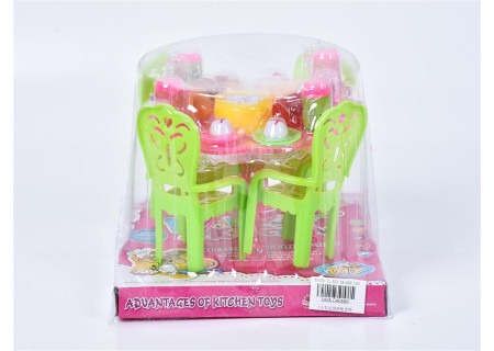 Dinner Table with Chairs - Tub Playset for Kids' Mealtime Fun