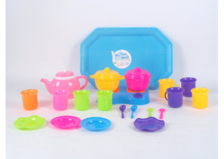 Tea Set and Stove with Tray - Playset for Kids' Kitchen Fun