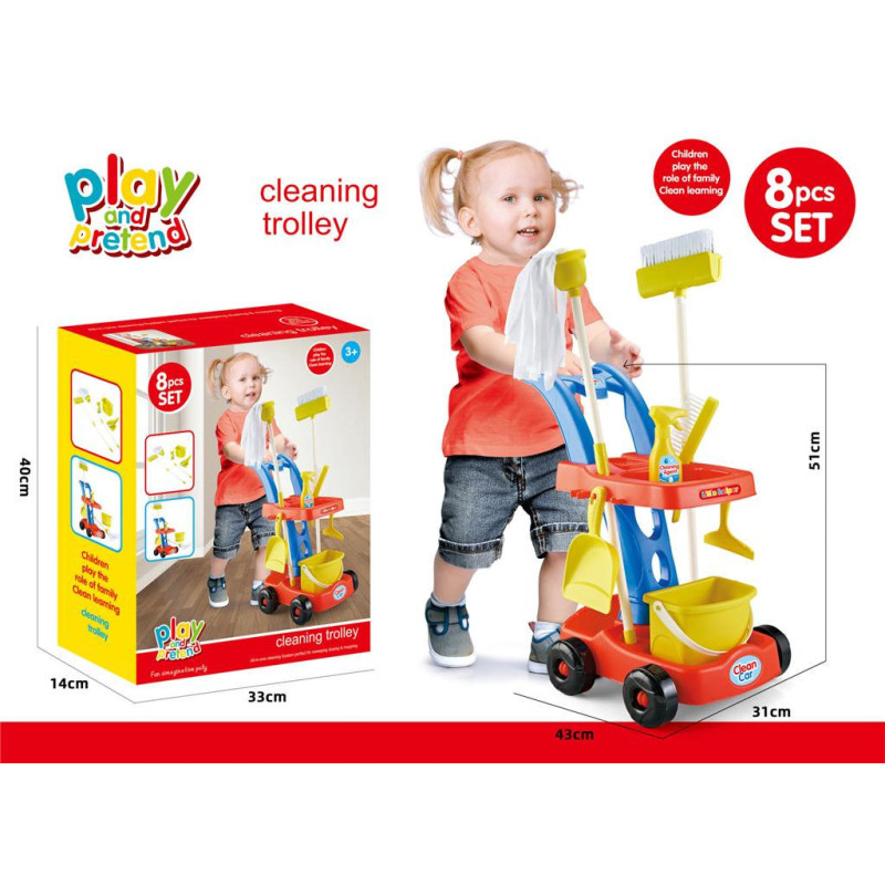 Cleaning Trolley with Accessories - Playset for Kids' Housekeeping Fun Cleaning Trolley with Accessories - Playset for Kids' Housekeeping Fun