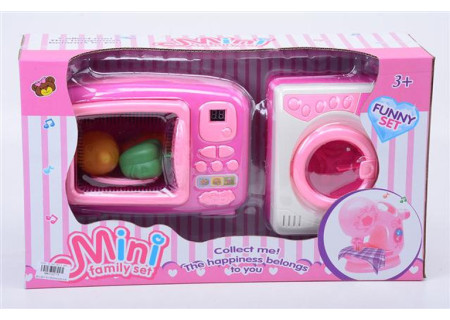 Microwave and Washing Machine - Battery Operated Playset for Kids