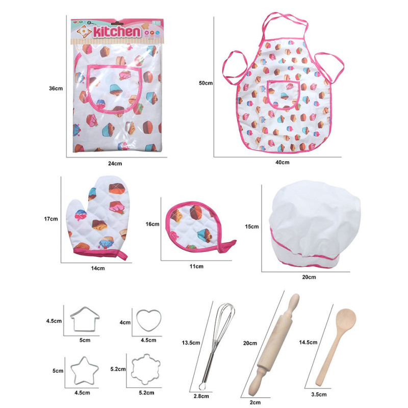 Kitchen Apron and Baking Accessories Set - Playset for Kids Kitchen Apron and Baking Accessories Set - Playset for Kids