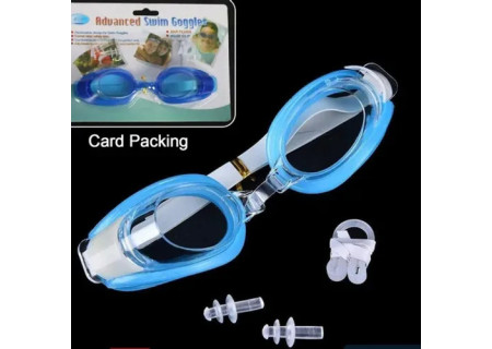 Swim Goggles Set with Ear Plugs and Nose Pincher