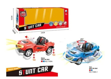 Battery Operated Stunt Car – 360° Spins, LED Lights & Remote Control