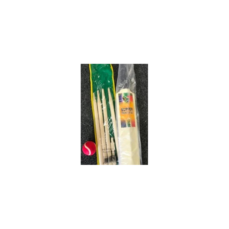 Kids Wooden Cricket Set No.5 – Durable & Lightweight Cricket Bat and S Kids Wooden Cricket Set No.5 – Durable & Lightweight Cricket Bat and S
