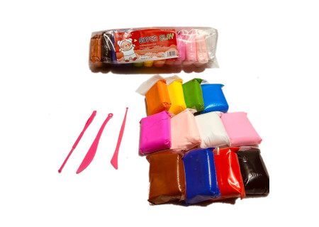 12-Bag Light Clay Set – Non-Toxic, Soft, Air Dry (Price for Whole Bag)