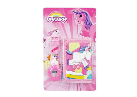 Carded Unicorn Watch & Wallet Set
