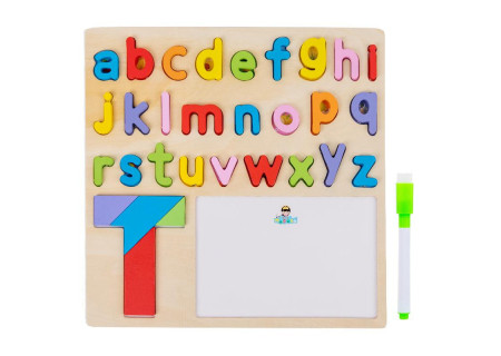 Alphabet/Shape Wooden Puzzle and Writing Board 30x30cm