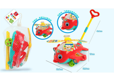 Meshbag Plane Push Toy with Tongue Out Feature