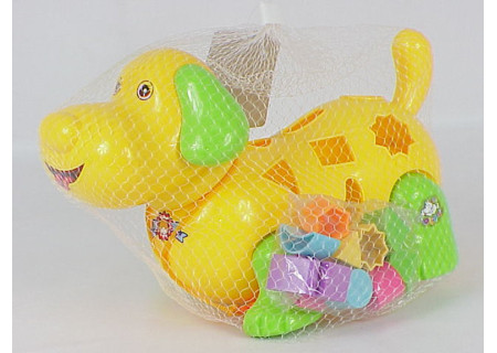 Meshbag Pull Along Dog with Shapes