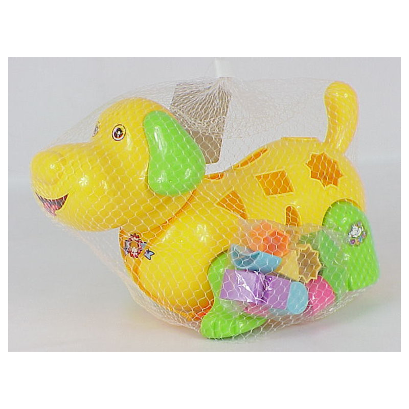 Meshbag Pull Along Dog with Shapes Meshbag Pull Along Dog with Shapes