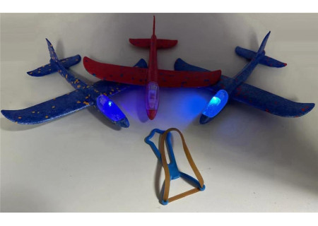 Light Up Sling Shot Plane - 24cm Eva Playset for Kids