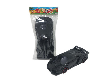Black Racing Car - 1:16 Scale Slow Gear Friction 30cm Playset for Kids