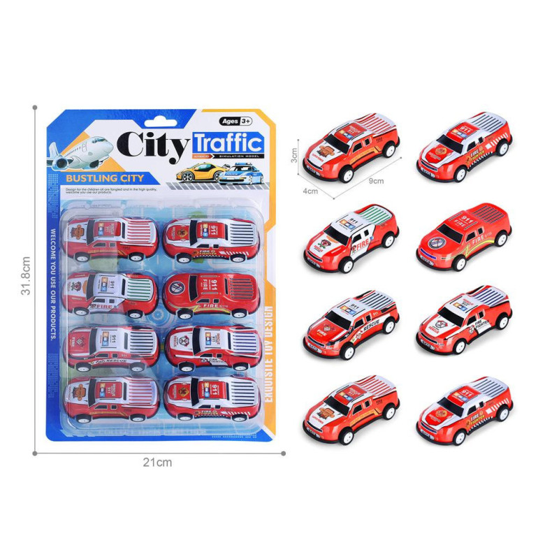 Red City Traffic Bakkies - Carded Playset for Kids' Urban Adventures Red City Traffic Bakkies - Carded Playset for Kids' Urban Adventures
