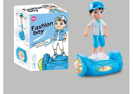 Fashion Boy on Skateboard for High-Speed Fun