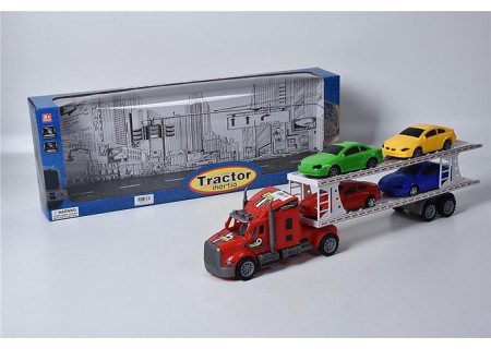 Inertia Truck & Trailer with Cars - Bxd 51.0 * 7.0 * 15.0cm