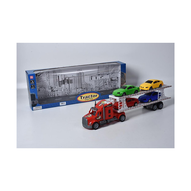 Inertia Truck & Trailer with Cars - Bxd 51.0 * 7.0 * 15.0cm