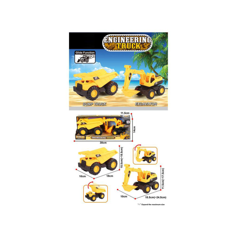 Engineering Trucks - Bxd 2pcs Playset for Kids' Building Adventures Engineering Trucks - Bxd 2pcs Playset for Kids' Building Adventures