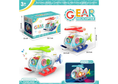 Bump and Go Gear Helicopter - Bxd Battery Operated Playset for Kids